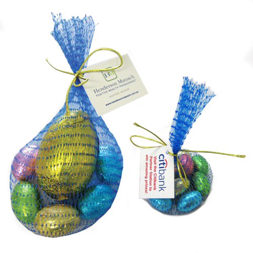 Mesh Bag with Tag with Easter Eggs CCE011